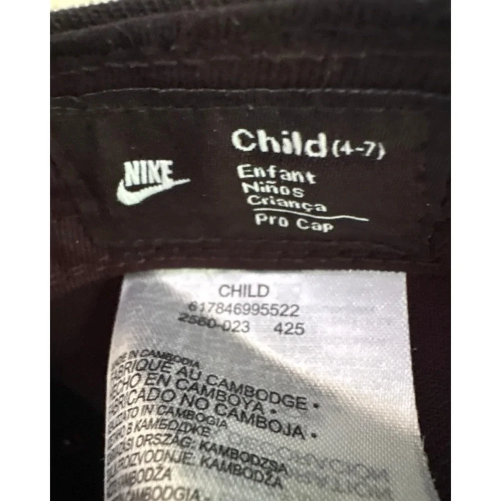 Nike Kids Pro Cap Black White Futura‎ Logo Snapback Hat Child 4-7 617846-023